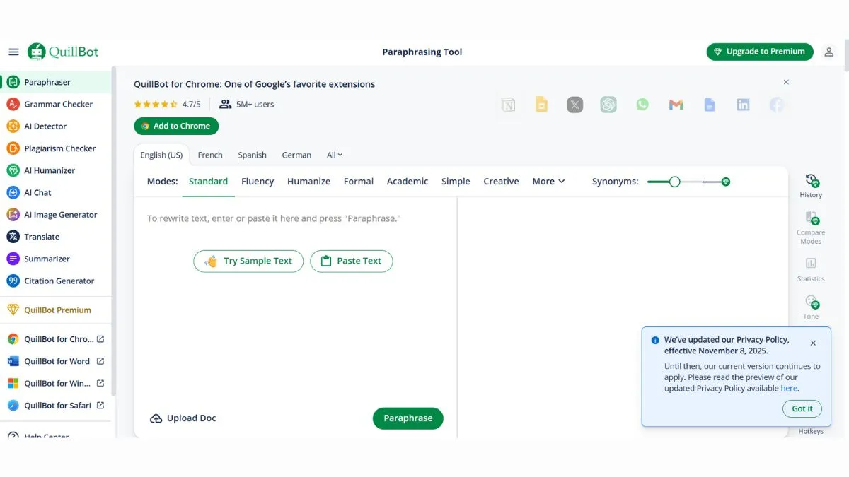 QuillBot Review & Complete Guide | Free vs Premium, Features, Pricing & Competitors