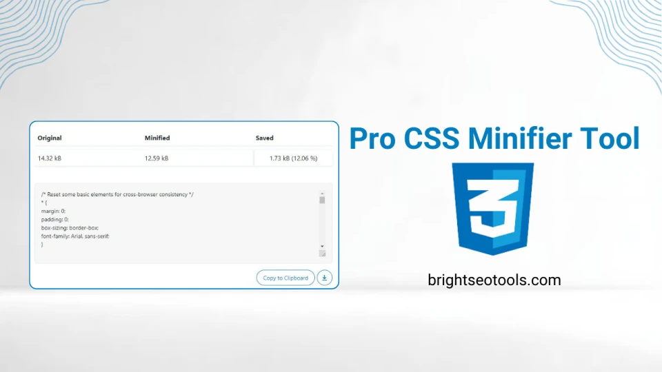 CSS Minifier & Compressor – Minify CSS Online Free