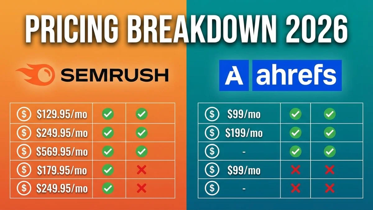 SEMrush vs Ahrefs Pricing: Full Cost Breakdown (2026)